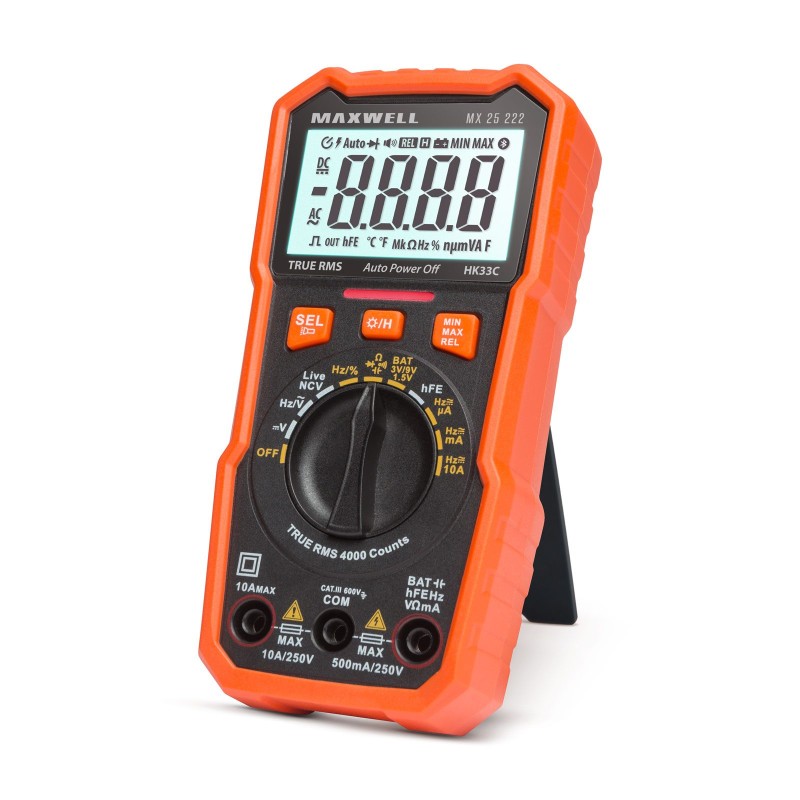 Digitálny multimeter s testerom batérií + funkciou pracovného svetla