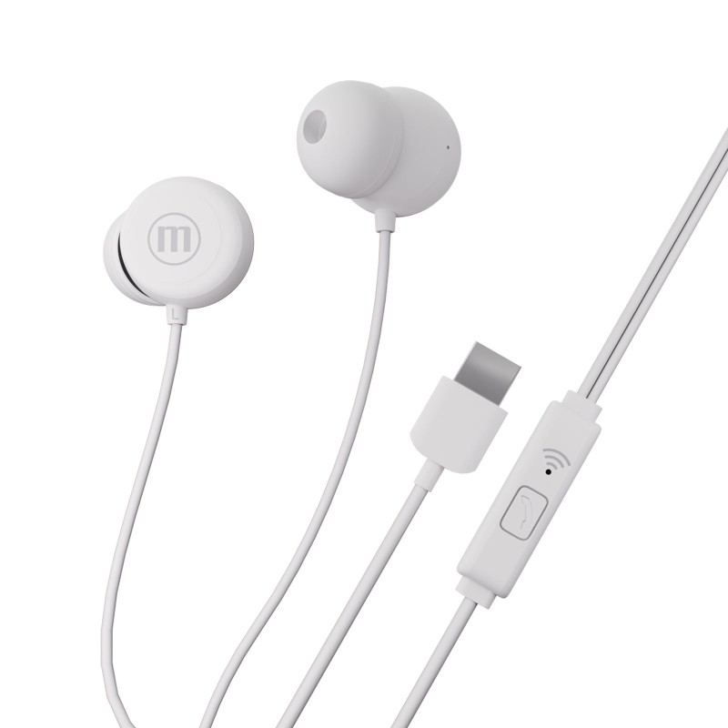 Maxell káblové slúchadlá - biele - USB-C (INBAX)