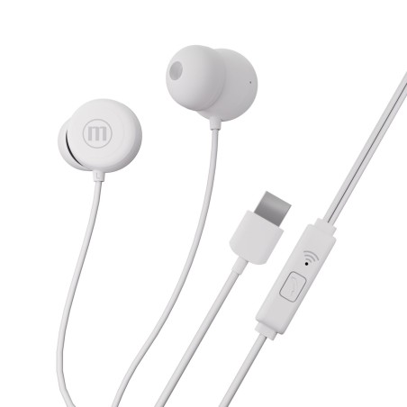 Maxell káblové slúchadlá - biele - USB-C (INBAX)