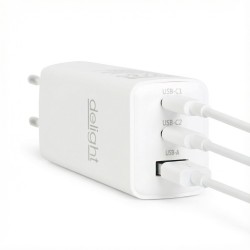 Sieťová adapér - USB-A 20W + Type-C PD45W s rýchlym nabíjaním - biely