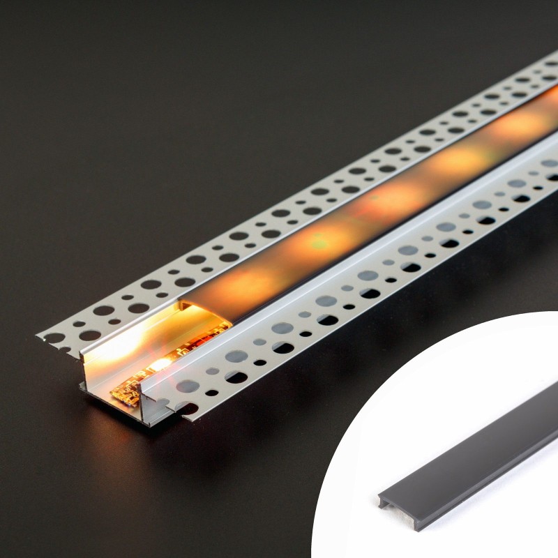 LED hliníkový profilový kryt – čierny – 1000 mm (pre 41026A1)