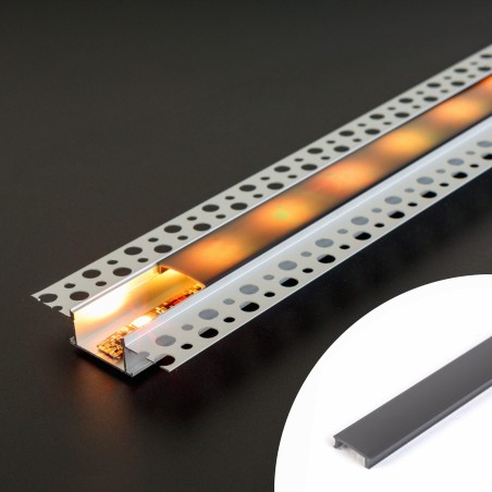 LED hliníkový profilový kryt – čierny – 1000 mm (pre 41026A1)