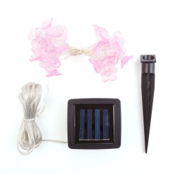 Solárna sveteľná reťaz - kvet - 2,4 m - 25 teplých bielych LED
