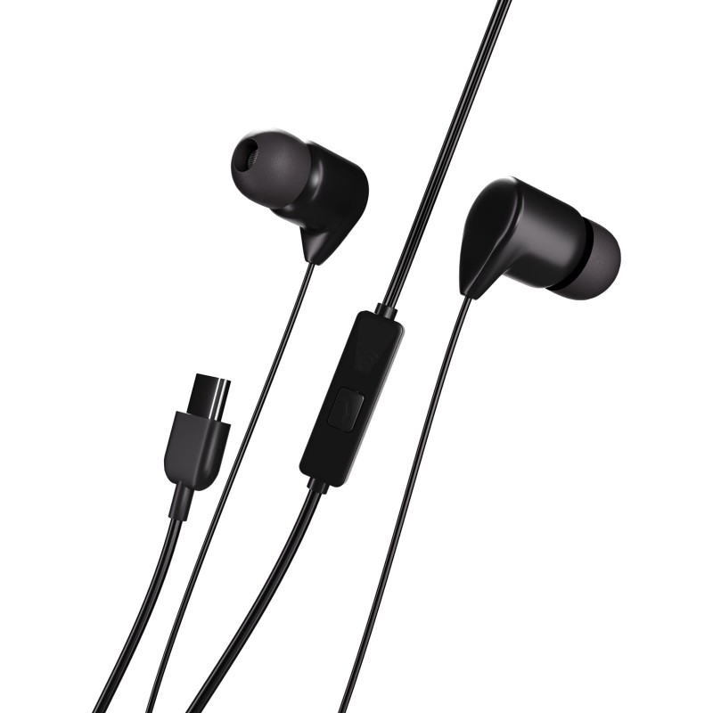 Maxell BASS13 káblové slúchadlá - čierne - USB-C (EB10)