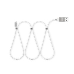 Magnetický dátový kábel - MicroUSB - 2A - biely