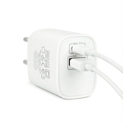 Sieťový adaptér USB + Type-C PD20W rýchle nabíjanie - biely
