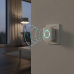 Digitálny bezbatériový a bezdrôtový zvonček – Kinetický – 2 vnútorné jednotky – biely – modrá LED