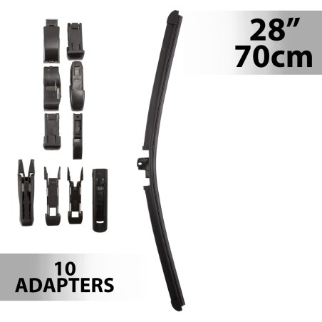 Stierač 28"/70 cm - s 10 adaptérmi