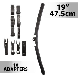 Stierač 19"/47,5 cm - s 10 adaptérmi