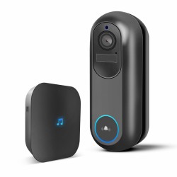 Sada smart Wi-Fi videovrátnika - s akumulátorom,12V - MicroSD, FHD, PIR - čierna
