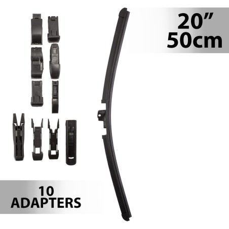 Stierač 20"/50 cm - s 10 adaptérmi