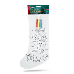 Vyfarbovateľná mikulášska čižma – so 4 fixkami – 4 druhy – 41 x 21 cm