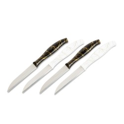 Kuchynský nôž set - 15 cm - čierna/biela - 4 ks / balenie