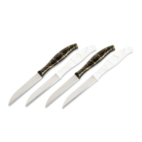 Kuchynský nôž set - 15 cm - čierna/biela - 4 ks / balenie