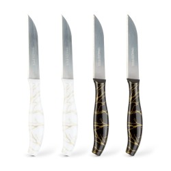 Kuchynský nôž set - 15 cm - čierna/biela - 4 ks / balenie