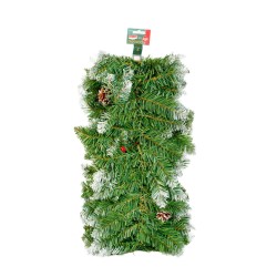 Smreková girlanda - zelená, zasnežená - 200 cm - PVC