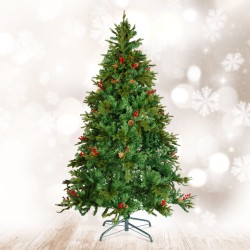 Umelý stromček - 210 cm - PE / PVC - s červenými bobuľami