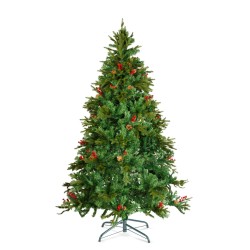 Umelý stromček - 210 cm - PE / PVC - s červenými bobuľami