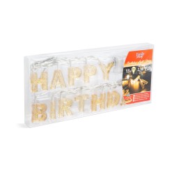 Narodeninová LED sveteľná reťaz - "Happy Birthday" - 13 LED - 2 x AA - 2 m