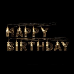 Narodeninová LED sveteľná reťaz - "Happy Birthday" - 13 LED - 2 x AA - 2 m