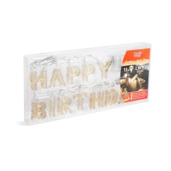 Narodeninová LED sveteľná reťaz - "Happy Birthday" - 13 LED - 2 x AA - 2 m