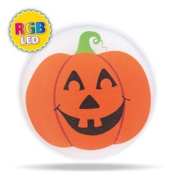 Halloweenska LED dekorácia - RGB LED - tekvica - samolepiaca - 12 x 4 cm