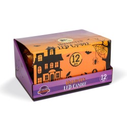 Halloweenska LED sviečka - náhrobný kameň - oranžová LED - 3 x LR1130 - 5 x 5 x 10 cm