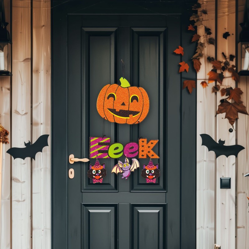 Halloween dekorácia - tekvica - závesná - 45 x 23 cm