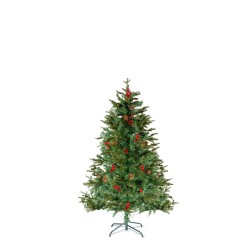 Umelý stromček - 120 cm - PE / PVC - s červenými bobuľami