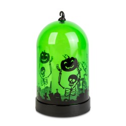 Halloweenska LED dekorácia - zelená - 3 x AAA - 8 x 12,5 cm