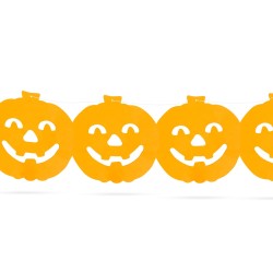 Halloweenska papierová girlanda - tekvica - 3 m