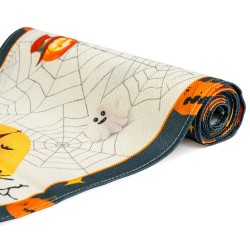 Halloween-ová dekorácia - obrus na stôl - s halloweenovými motívmi - 184 x 33 cm