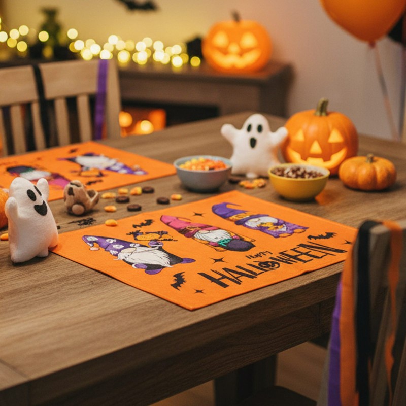 Halloween dekorácia - podložka pod tanier - škriatok - 46 x 32,5 cm