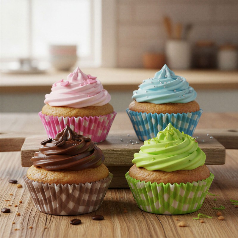 Sada muffin foriem - kockované - 100 ks / balenie