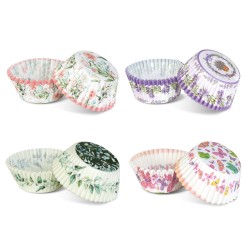 Sada papierových košíčkov na muffiny - jarná 100 ks (25 x 4 farby) - 7 x 5 x 3,2 cm