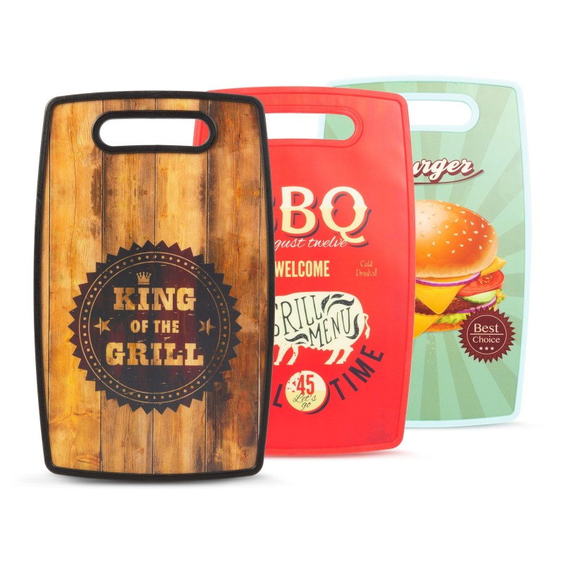 Doska na krájanie - "BBQ" 3 druhy dizajnu - 37 x 23 cm