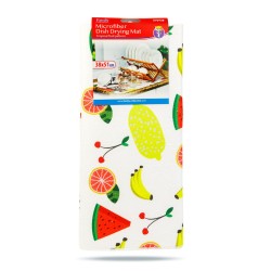 Mikrovláknová podložka na sušenie riadu - 38 x 51 cm - vzor s ovocím