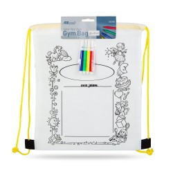 Vyfarbovateľný vak na prezúvky – so 4 fixkami – 33 x 27 cm