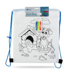 Vyfarbovateľný vak na prezúvky – so 4 fixkami – 33 x 27 cm – 4 druhy