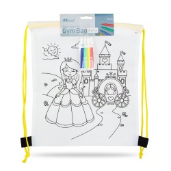 Vyfarbovateľný vak na prezúvky – so 4 fixkami – 33 x 27 cm – 4 druhy