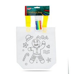 Taška na vymaľovanie – vianočná – so 4 fixkami – 24 x 22 cm – 6 druhov