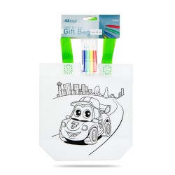 Darčeková taška na vyfarbenie – so 4 fixkami – 24 x 22 cm – 2 druhy