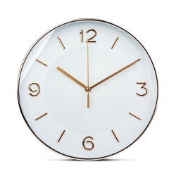 Nástenné hodiny - 25 cm - plast, sklo - 1 x AA - biele