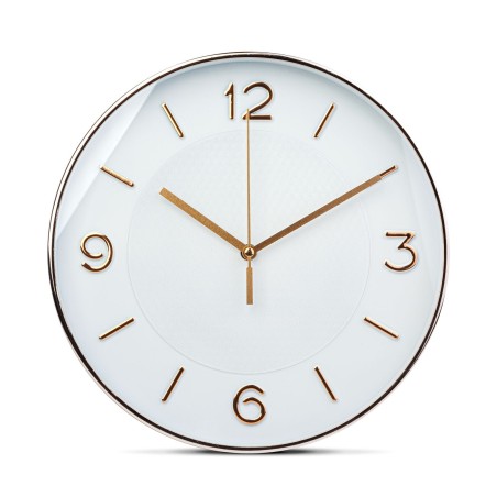 Nástenné hodiny - 25 cm - plast, sklo - 1 x AA - biele