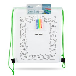 Vyfarbovateľný vak na prezúvky – so 4 fixkami – 33 x 27 cm