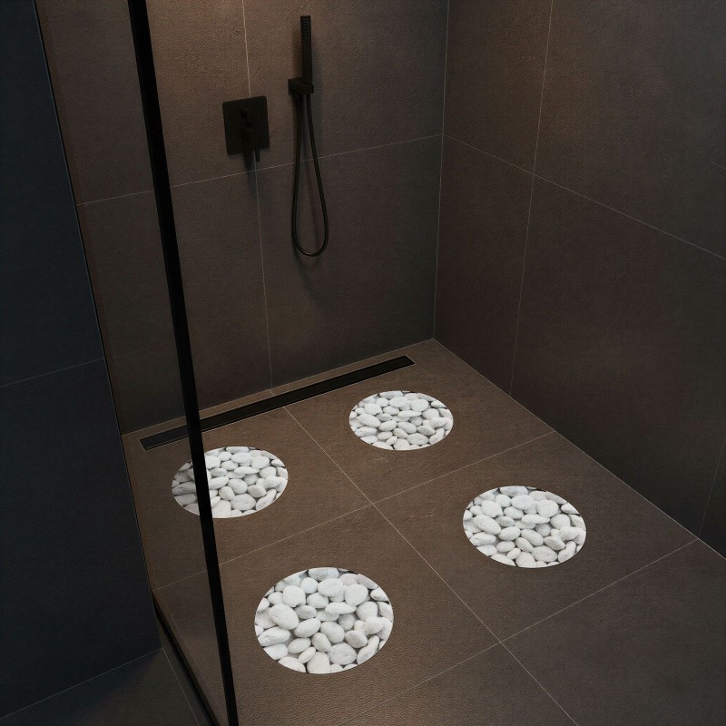 Samoľepiaca protišmyková podložka – kamenný vzor – 19 cm – 4 ks / balenie