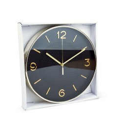 Nástenné hodiny - 25 cm - plast, sklo - 1 x AA - čierne