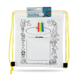 Vyfarbovateľný vak na prezúvky – so 4 fixkami – 33 x 27 cm