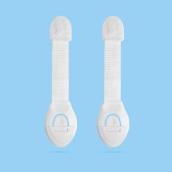 Bezpečnostný uzáver na dvere - 21 cm - samolepiaci - biely - 2 ks / balenie
