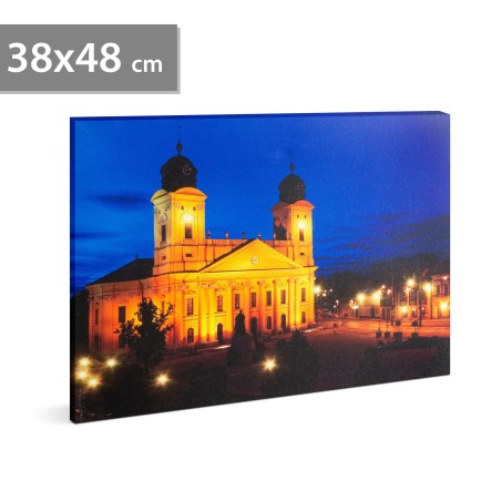 LED obrázok na stenu " Veľký kalvínsky kostol " - 3 x AA, 38 x 48 cm